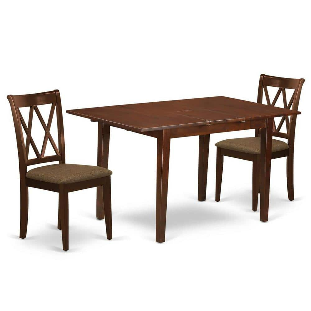 Mahogany Extendable Dining Table with 2 Cross Back Chairs