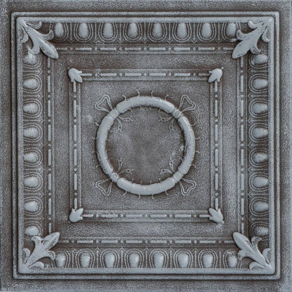 Romanesque Wreath 1.6 ft. x 1.6 ft. Polystyrene Glue-up Ceiling Tile