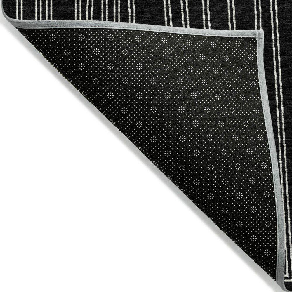 Chantille Machine Washable Indoor/Outdoor Abstract ACN1045 Black 8 ft. x 8 ft. Area Rug