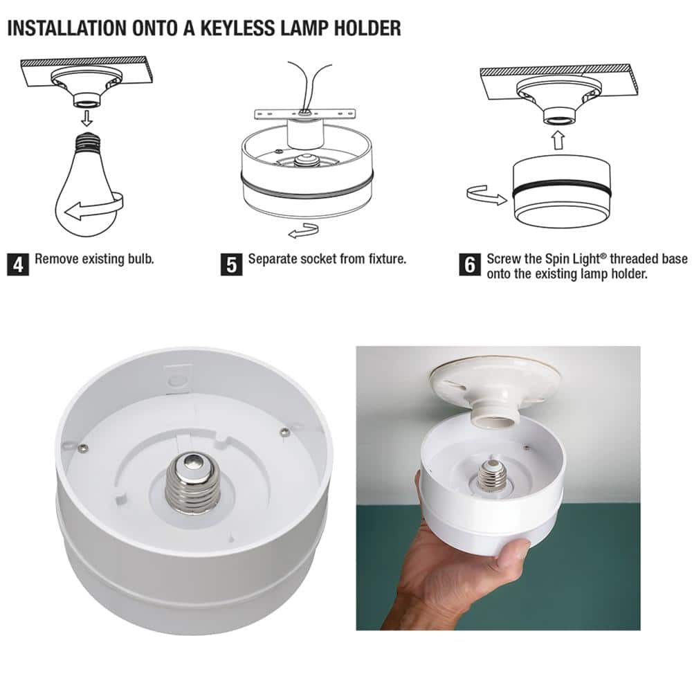 Commercial Electric 2 Pack 5" 50 Watt Equivalent White Integrated LED Flushmount