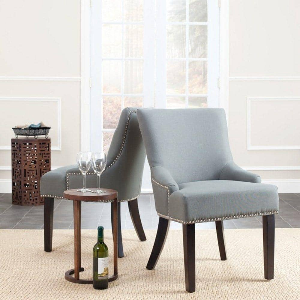 Lotus Sea Mist Linen Upholstered Parsons Side Chair