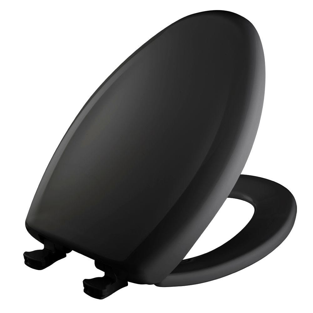 Bemis Classic Colors Slow Close Toilet Seat, Easy Clean Hinges and Durable Plastic Seat, Made in USA, Elongated, Black
