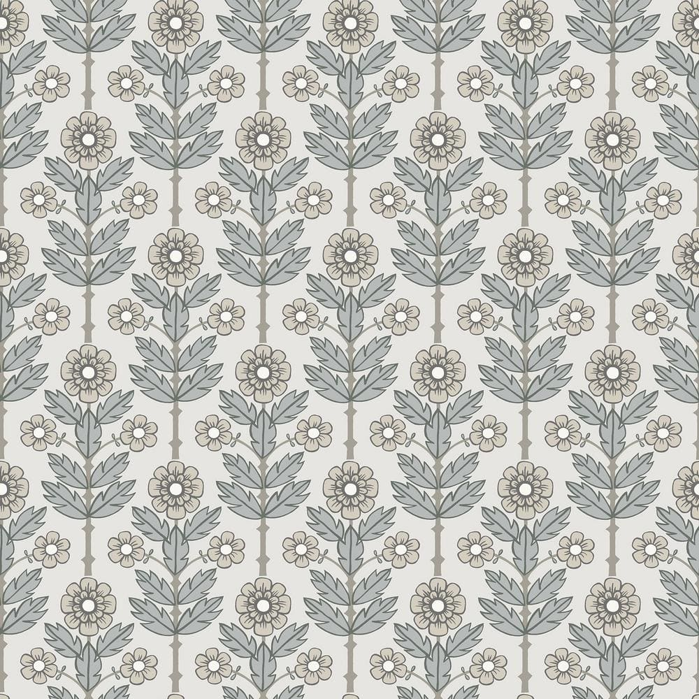 A-Street Prints 2948-28005 Aya Floral Wallpaper, 20.5in by 33ft, White