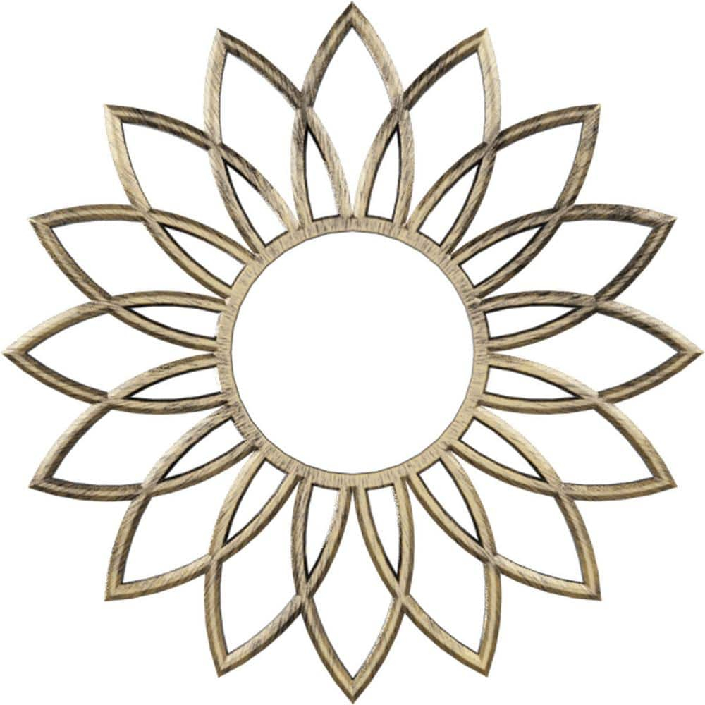 24"OD x 8 3/8"ID x 3/4"P Daisy Architectural Grade PVC Pierced Ceiling Medallion, Antiqued Pale Gold