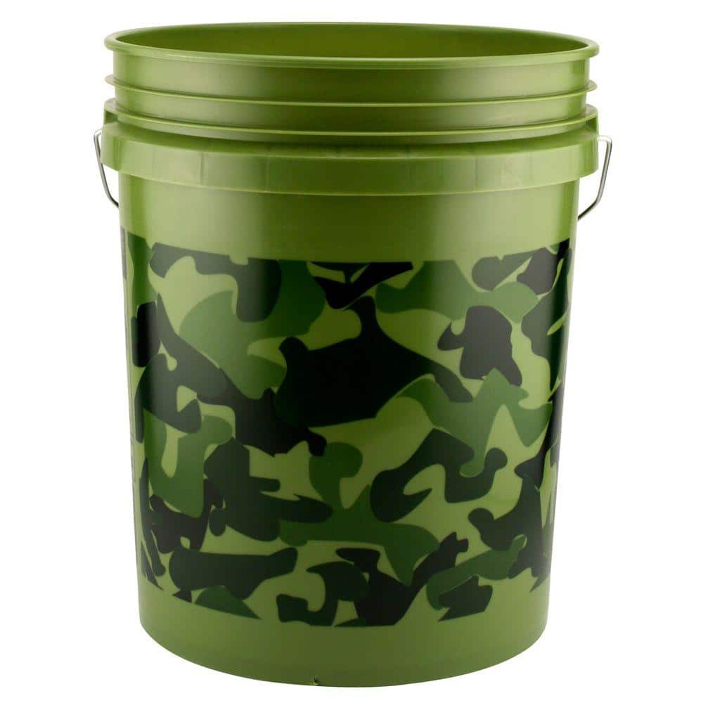 Pail,5-Gal Camouflage Plastic