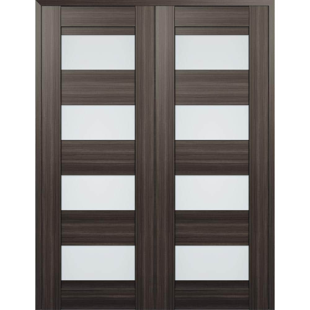 Belldinni Della Solid Manufactured Wood and Glass Paneled Prefinished Standard Double Door