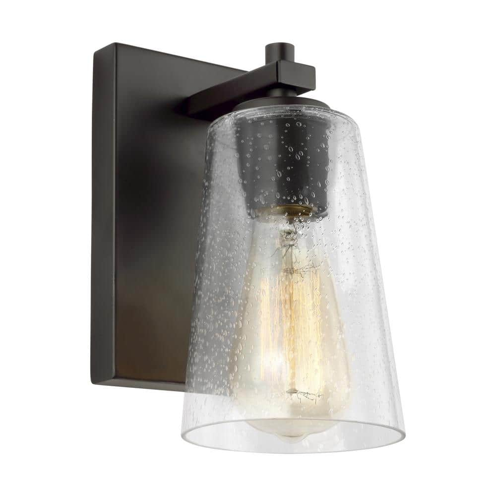 Mercer Seeded Glass 1-Light Sconce in Oil Rubbed Bronze