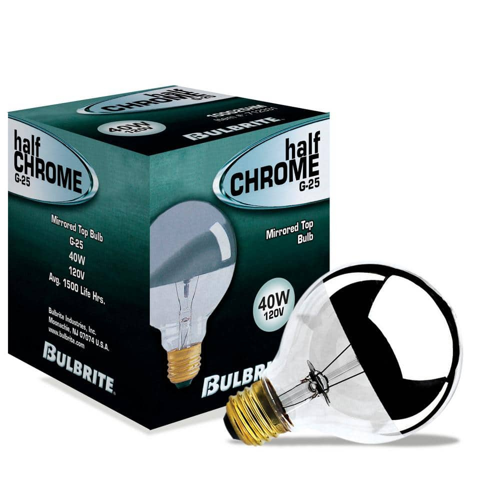 Bulbrite  Pack of (6) Dimmable Half Chrome Medium (E26) Incandescent Bulb G25 40 Watt