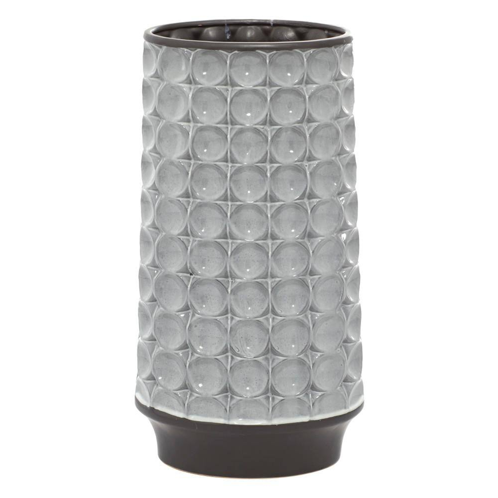 DecMode 18" Silver Ceramic Vase