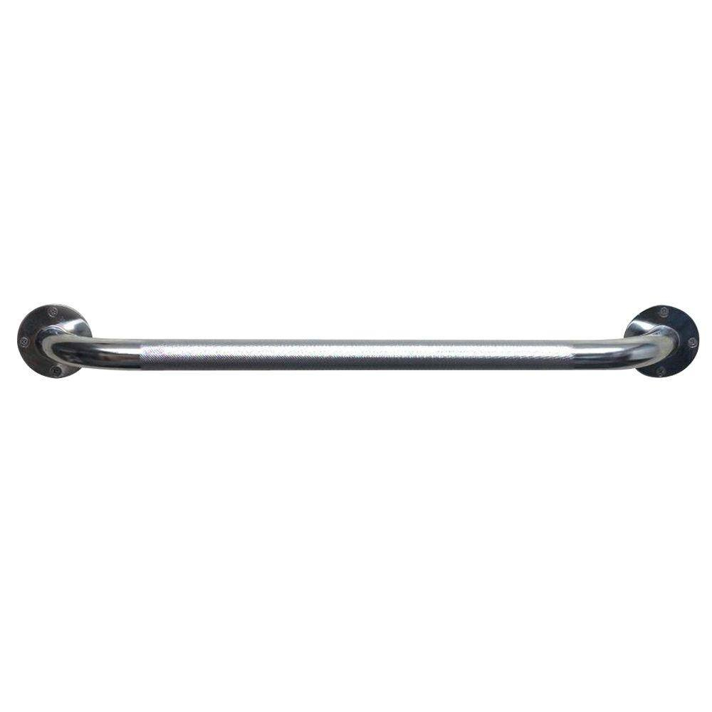 DMI Silver Knurled Steel Bathtub Grab Bar 24" L 521-1530-0624