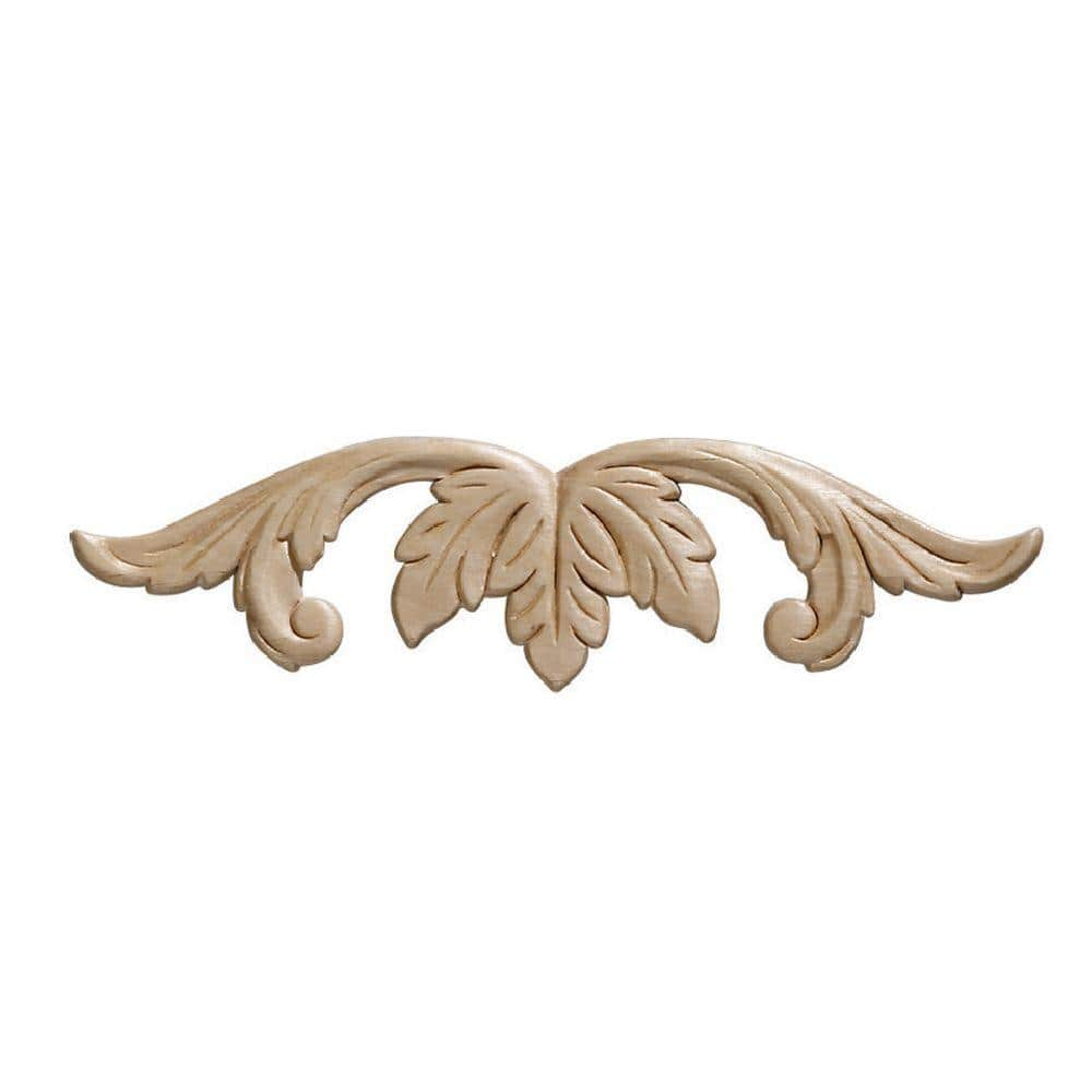 2.44'' H x 9'' W x 0.22'' D Wood Onlay Scroll