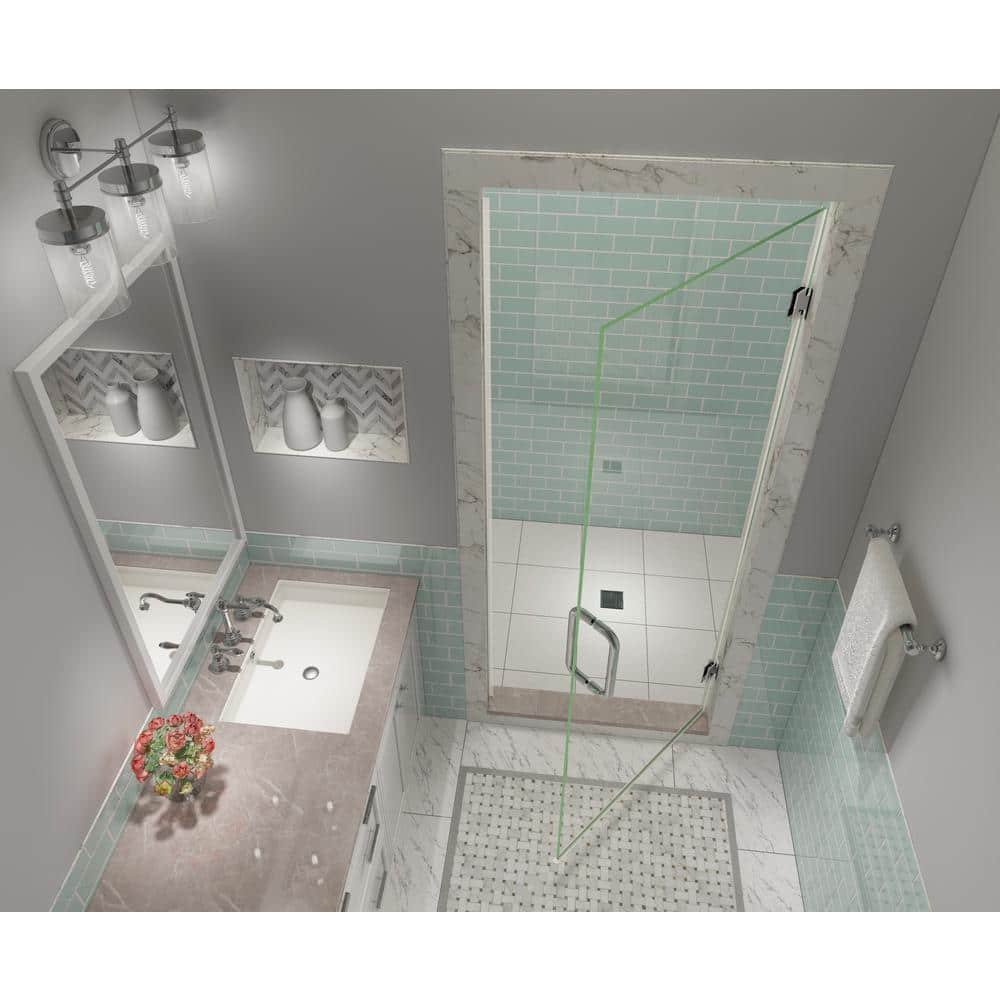 Aston Sdr997ez-2480 Kinkade Xl 80" High X 24" Wide Hinged Frameless Shower Door - Chrome