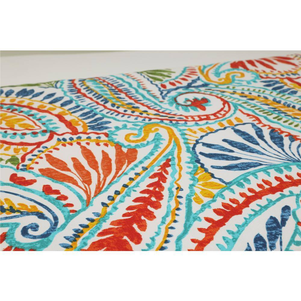 Vibrant Paisley Multi-Color Polyester Outdoor Chaise Lounge Cushion