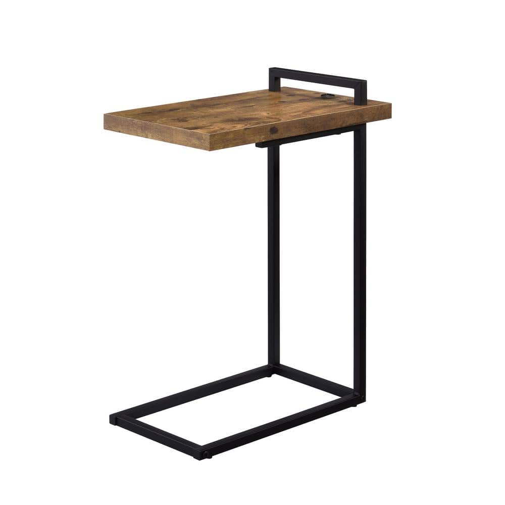 Coaster Maxwell Metal C-shaped Accent Table with USB Charging Port Brown