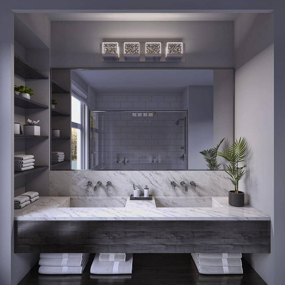 Artika Bubble Cube 4-light Integrated LED Vanity Light Chrome