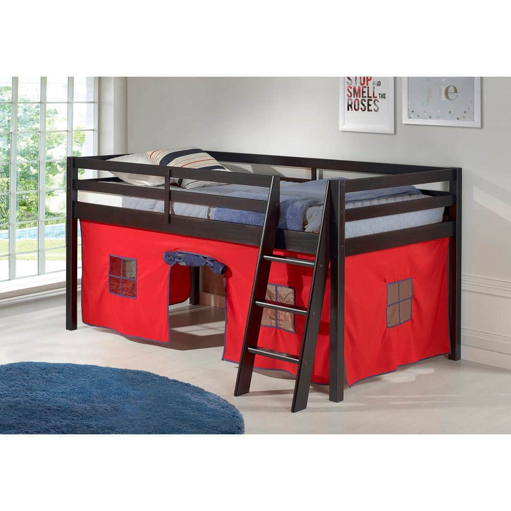 Alaterre Roxy Junior Loft - Espresso with Red and Blue Bottom Tent