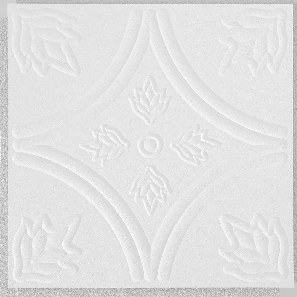 Armstrong 1x1 Circles Acoustic Ceiling Tiles for Surface Mounting, Glue Up, 40-tiles per pack, White