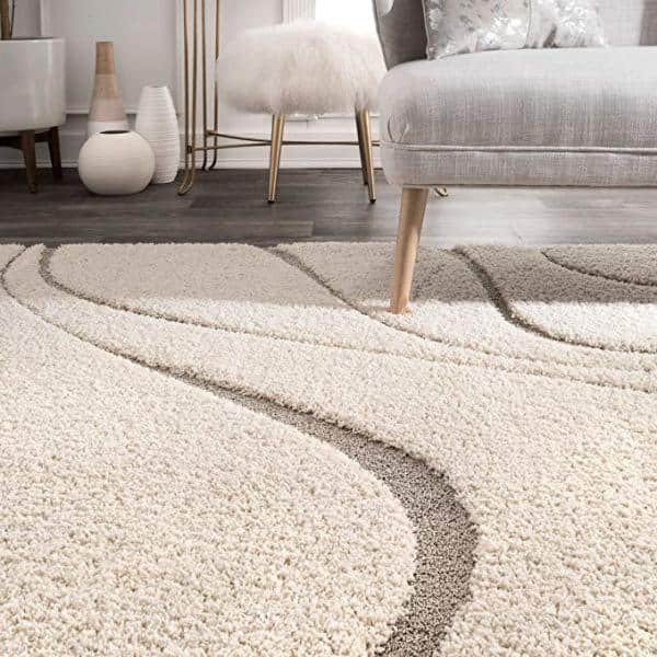 nuLOOM Carolyn Modern Shag Area Rug, 9' 2" x 12', Cream