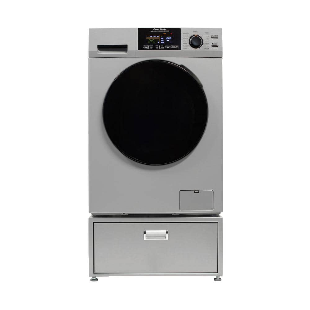 All-in-one Washer Dryer CONVERTIBLE PET Sanitize Cycle 15 lbs 1400RPM+Pedestal