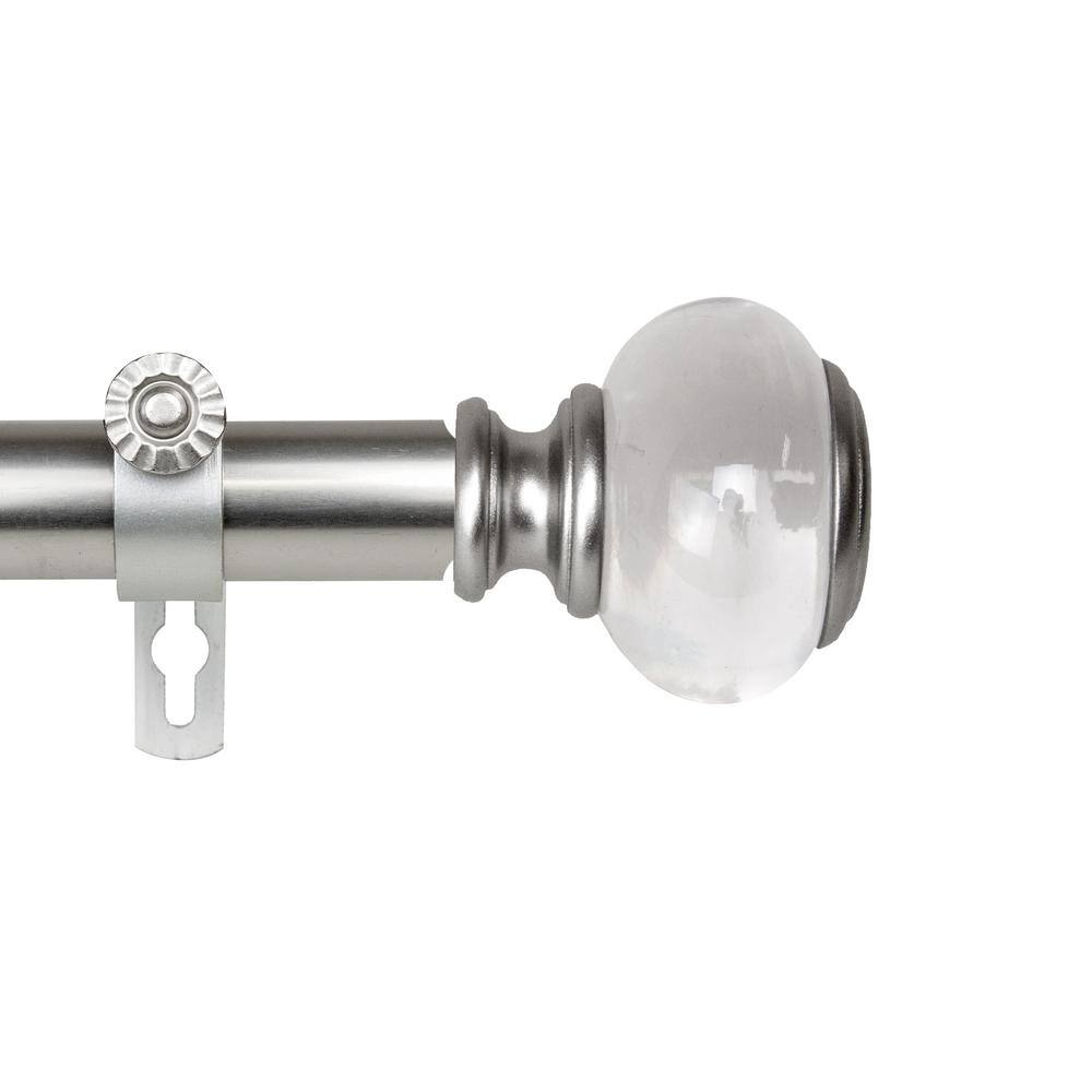 1 Inch Dia 48-84" Adjustable Coat Single Curtain Rod in Satin Nickel