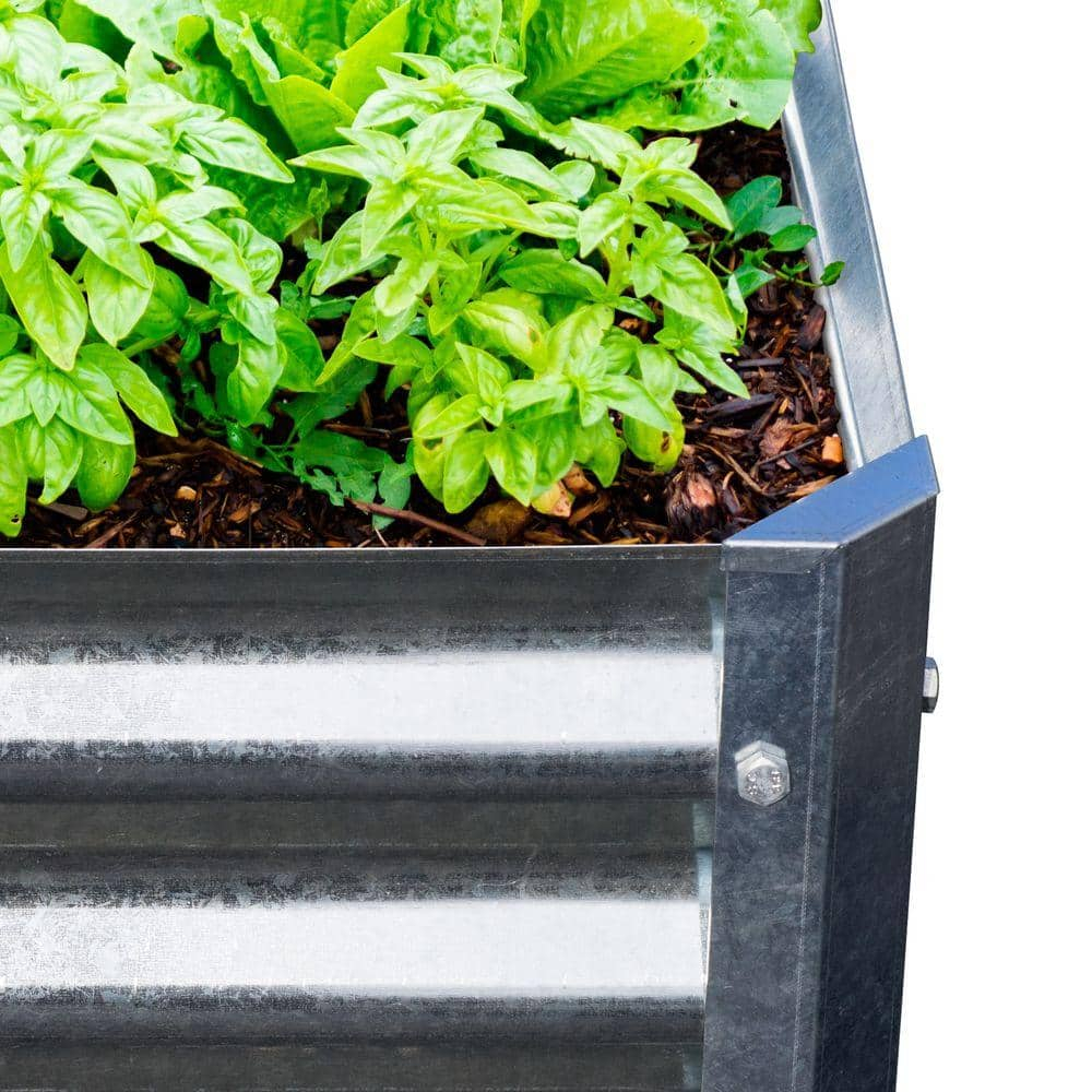 Galvanized Steel 22" Square Low Raised Garden Bed