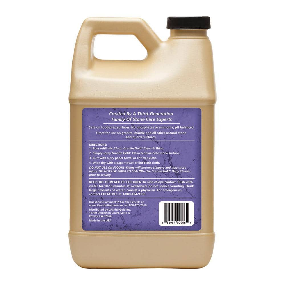 Clean & Shine, Cleaner & Polish for Stone & Quartz, Refill Bottle, 64 fl oz