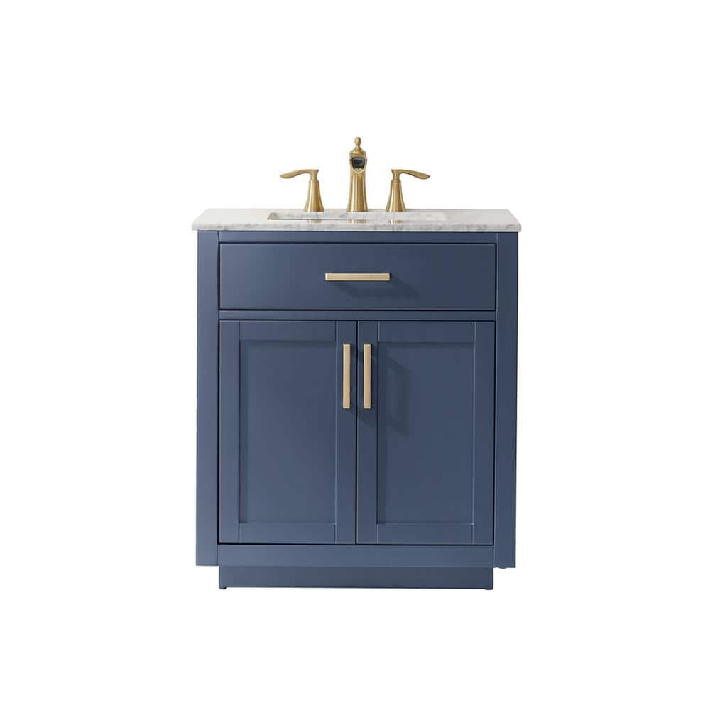 Ivy 30" Marble Countertop Single Vanity w/o Mirror Royal Blue