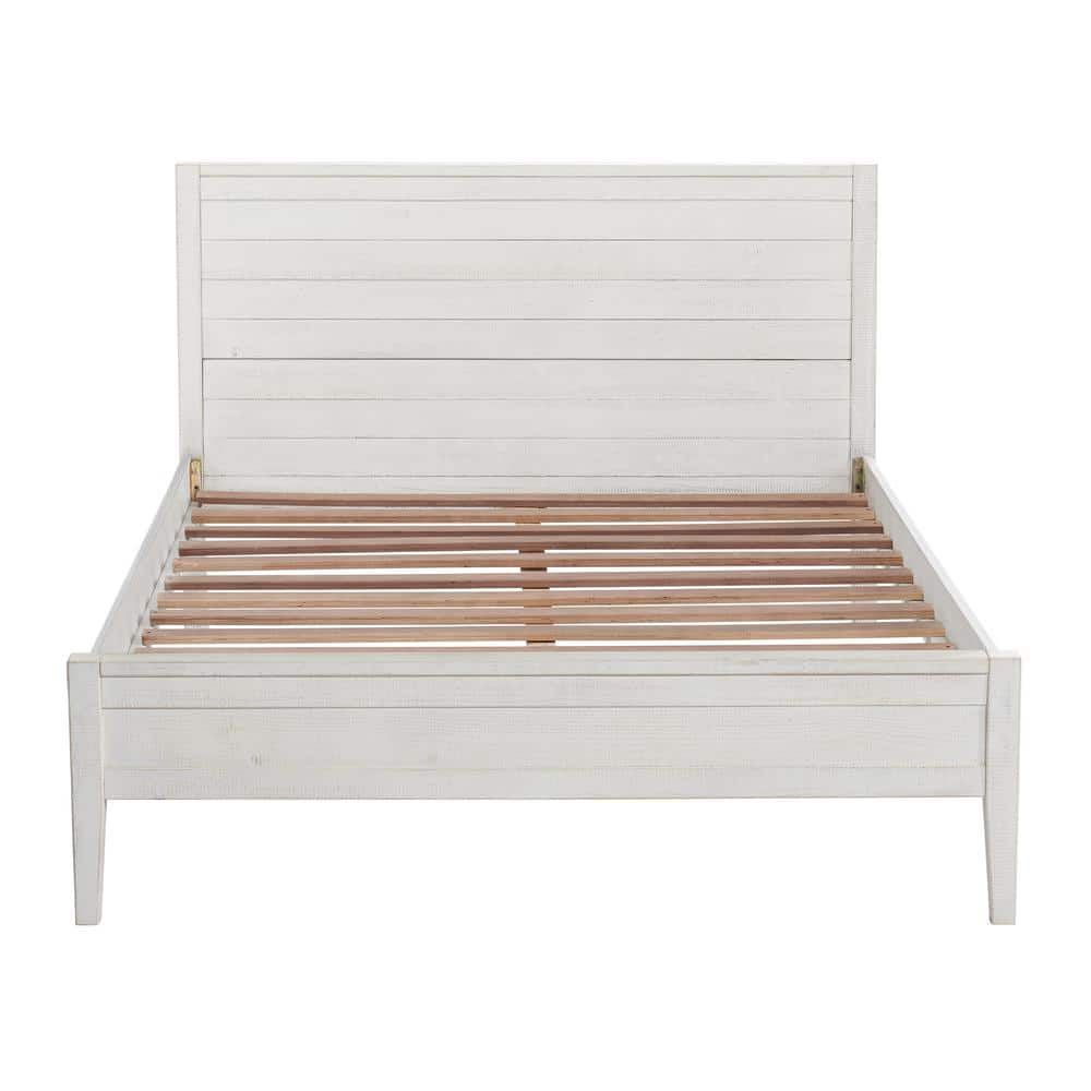 Alaterre Furniture Windsor Panel Wood Full Bed, Driftwood White