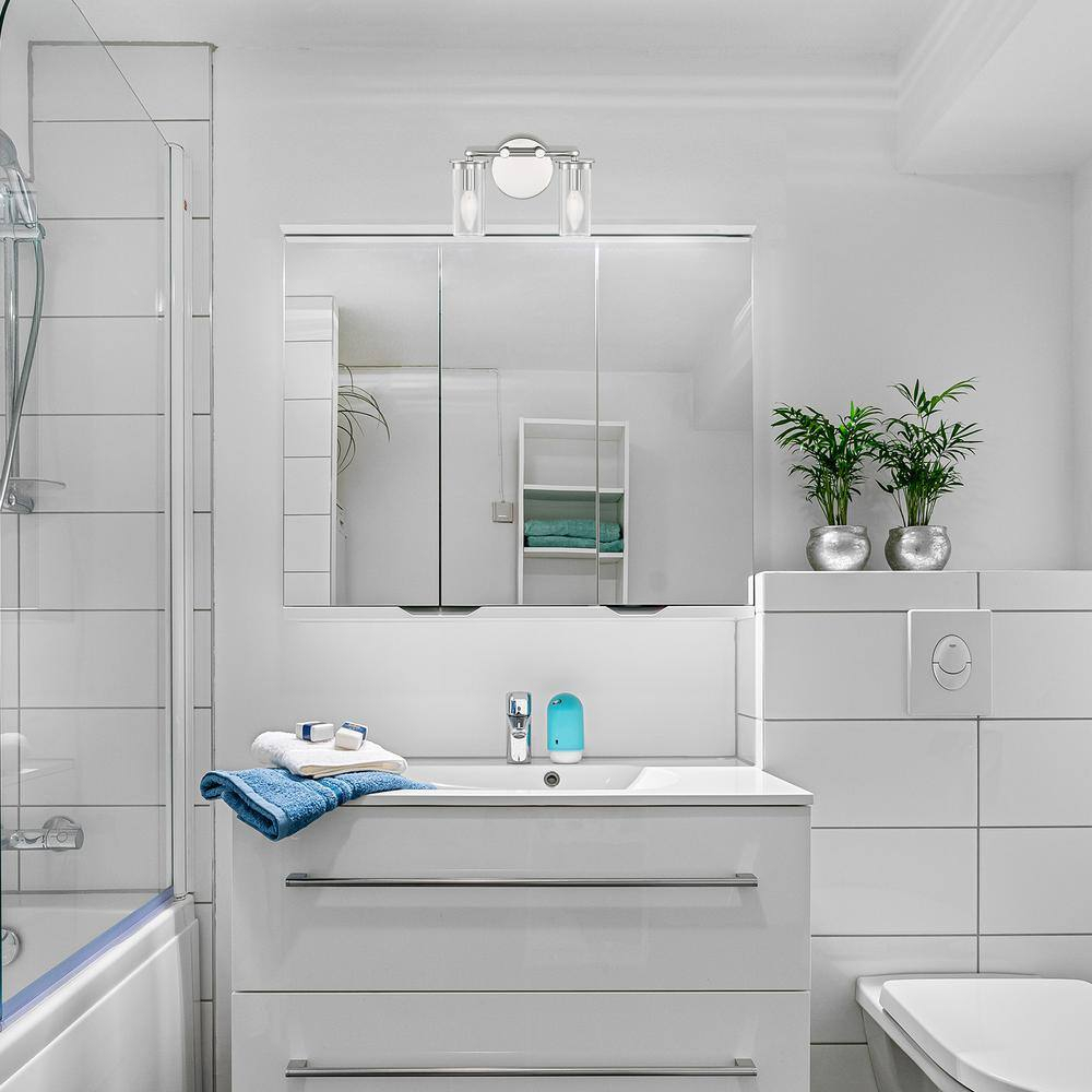 Polished Nickel 2-Light Dimmable Vanity Light