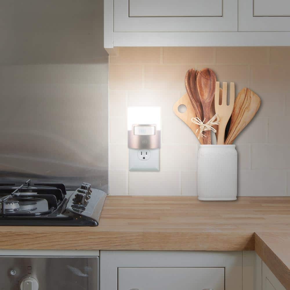 Bronze Motion-Activated LED Night Light with Soft White Glow