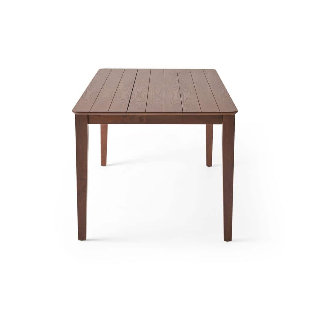 Noble House Lylah Indoor Rectangular 8 Seat Farmhouse Dining Table, Walnut Finish
