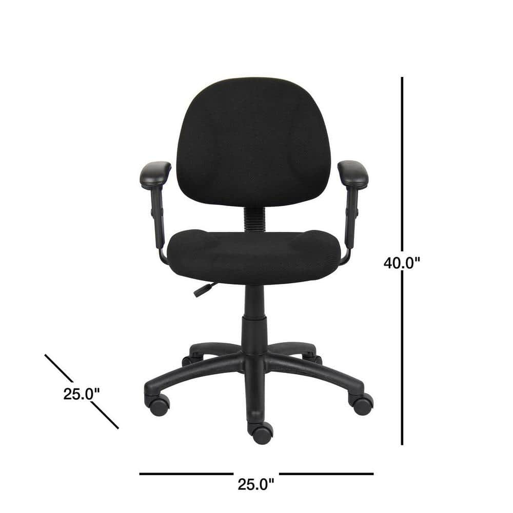 Boss Office Products DX Posture Office Chair with Adjustable Arms in Black