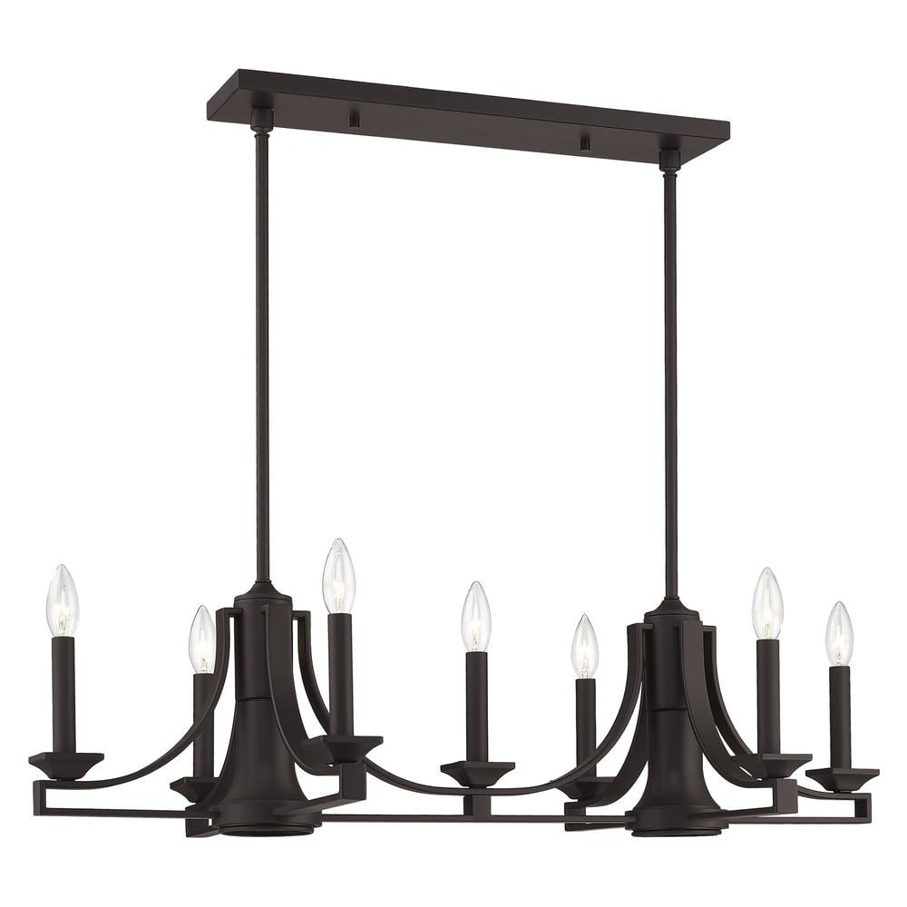 Modern Transitional Bronze Steel 9-Light Indoor Chandelier