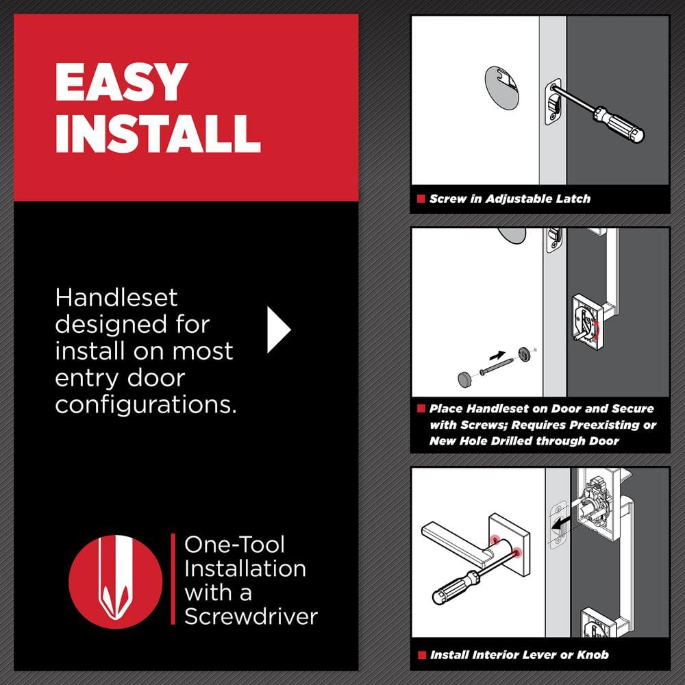 Avalon Satin Nickel Entry Door Handleset with Tustin Lever