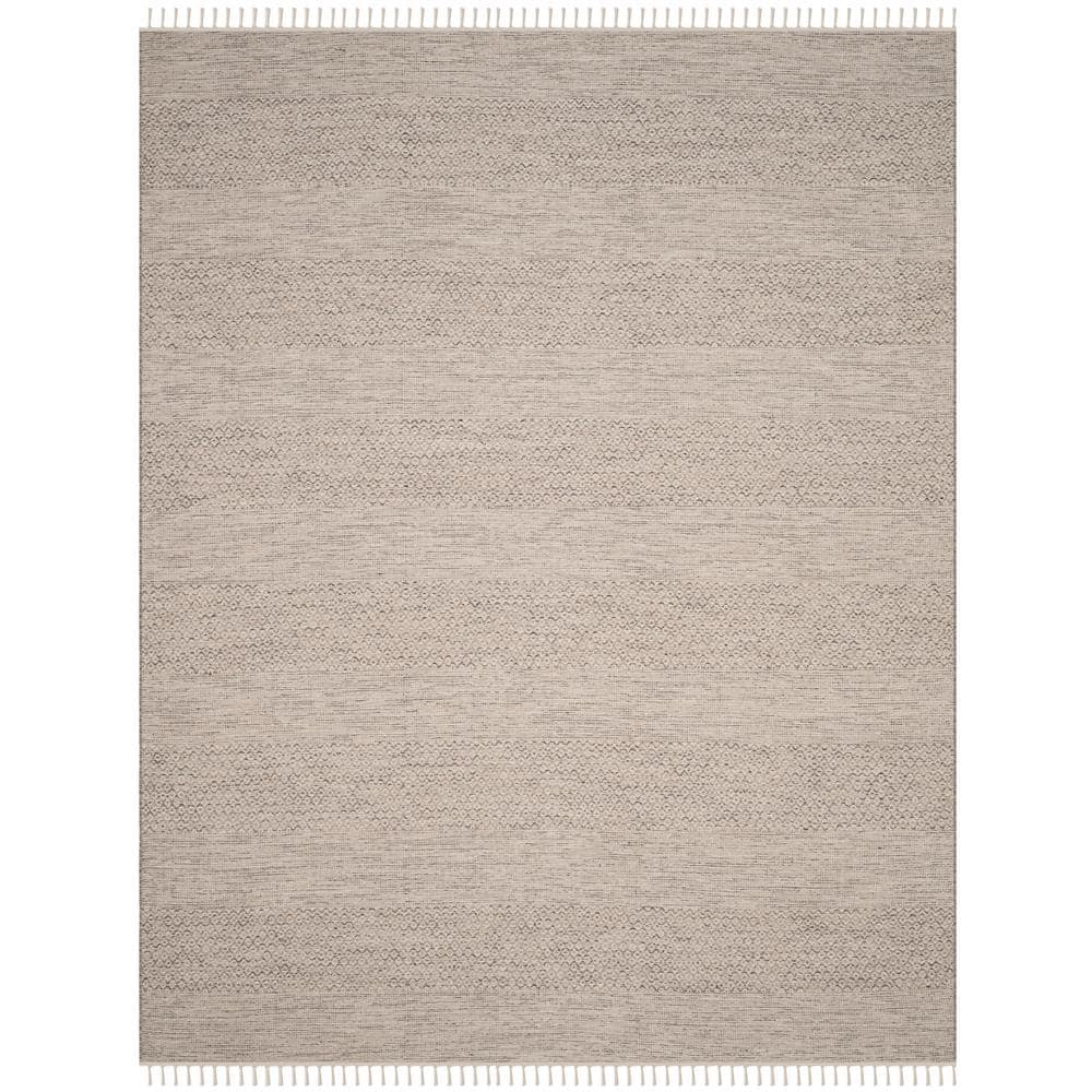 SAFAVIEH Montauk Karlene Geometric Cotton Area Rug, Ivory/Steel Grey, 11' x 15'