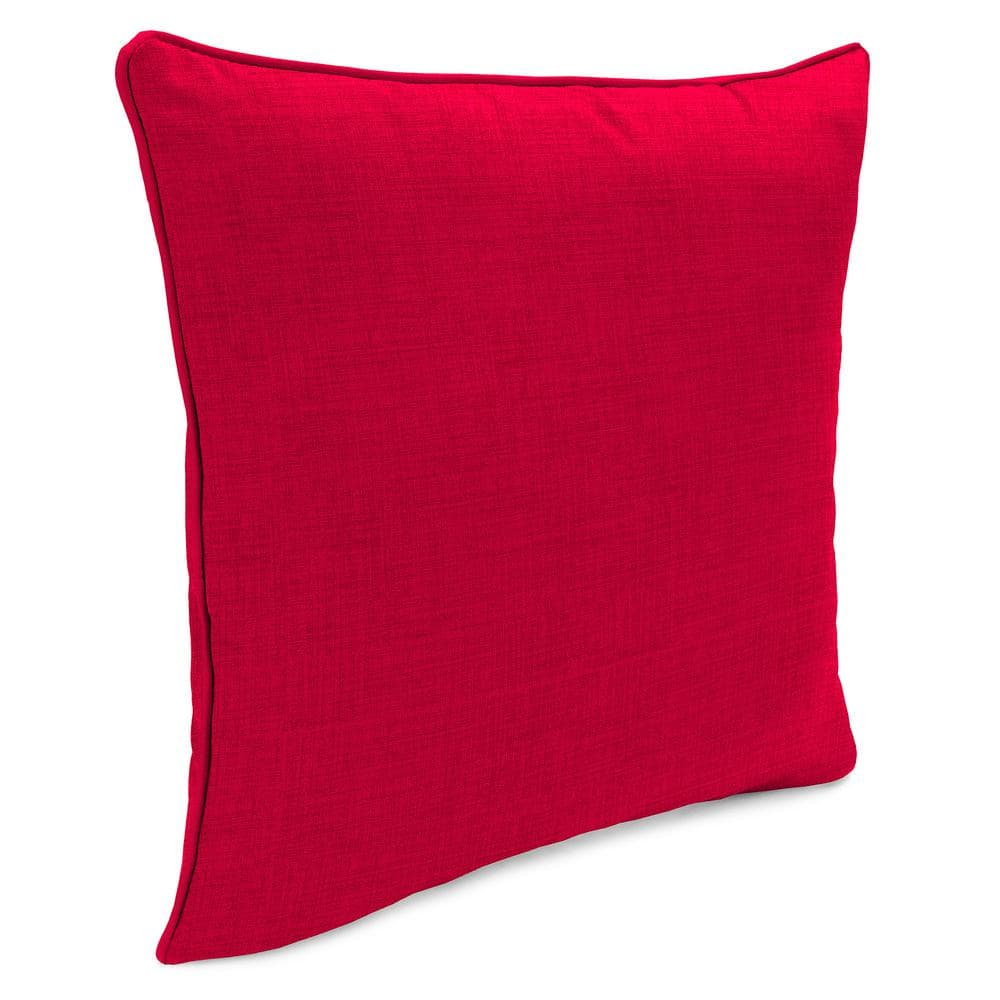 Jordan Manufacturing 16" x 16" Celosia Red Crosshatch Square Outdoor Throw Pillow with Welt