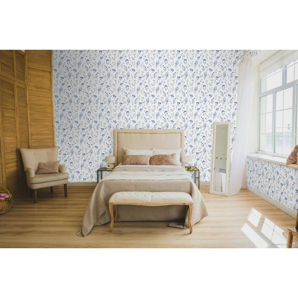 Spring Blossom Botanical Floral Mix 33' L x 21" W Wallpaper Roll