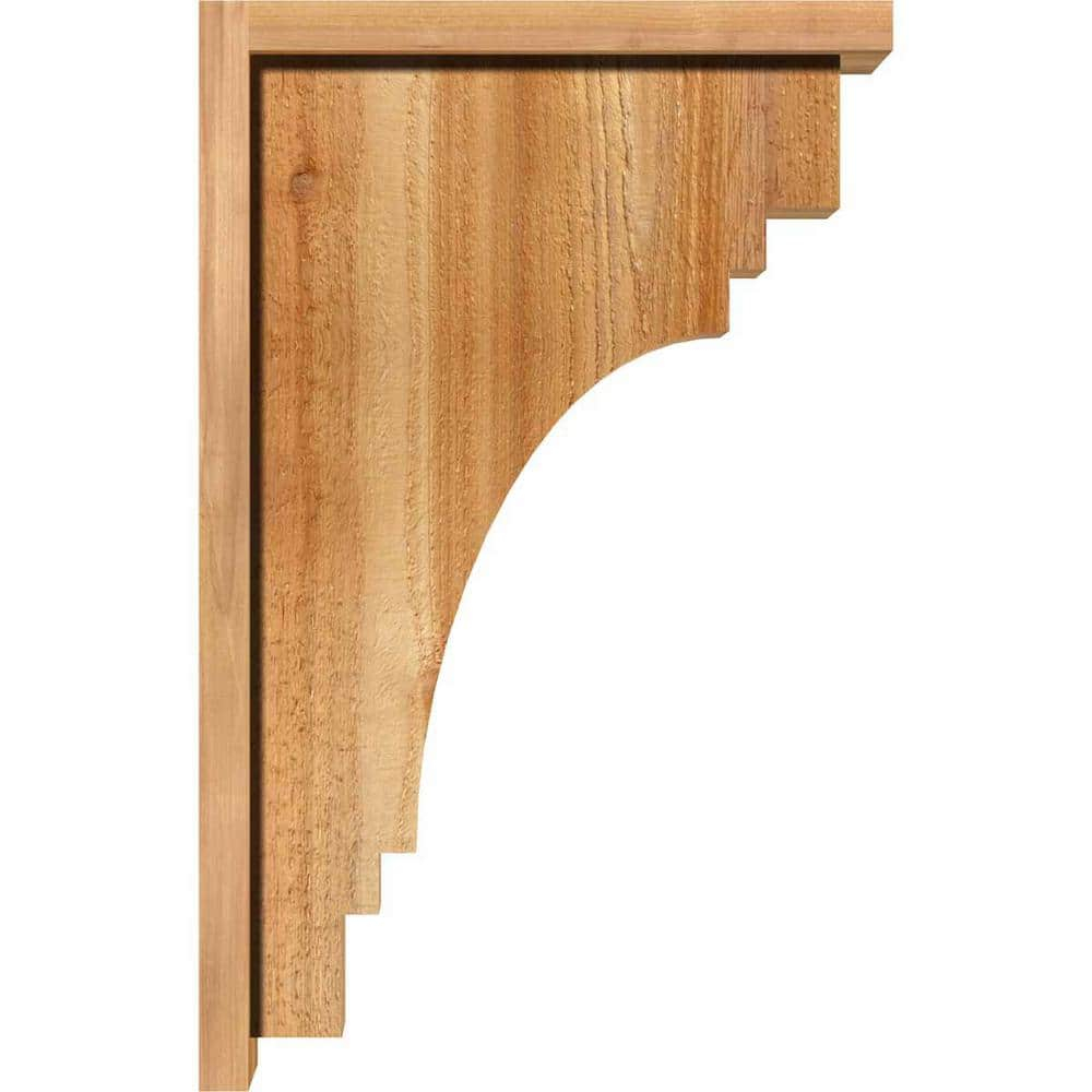 6"W x 14"D x 22"H Pescadero Rough Sawn Corbel w/Backplate, Western Red Cedar
