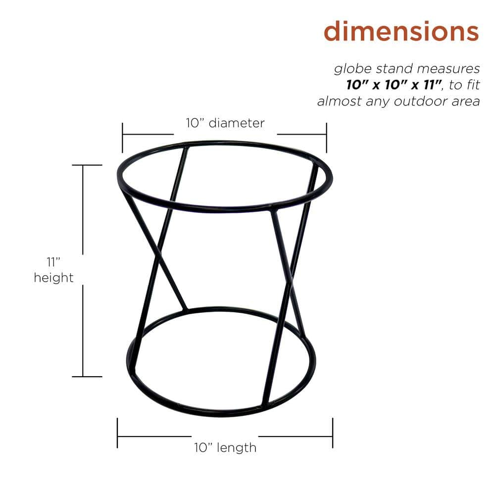 Alpine Corporation 10" x 11" Metal Gazing Globe Display Stand, Black