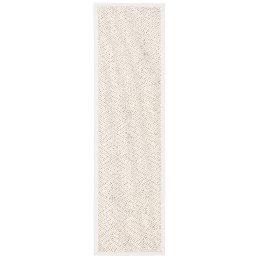 SAFAVIEH Natural Fiber Desi Geometric Diamonds Runner Rug, Ivory, 2'3" x 8'