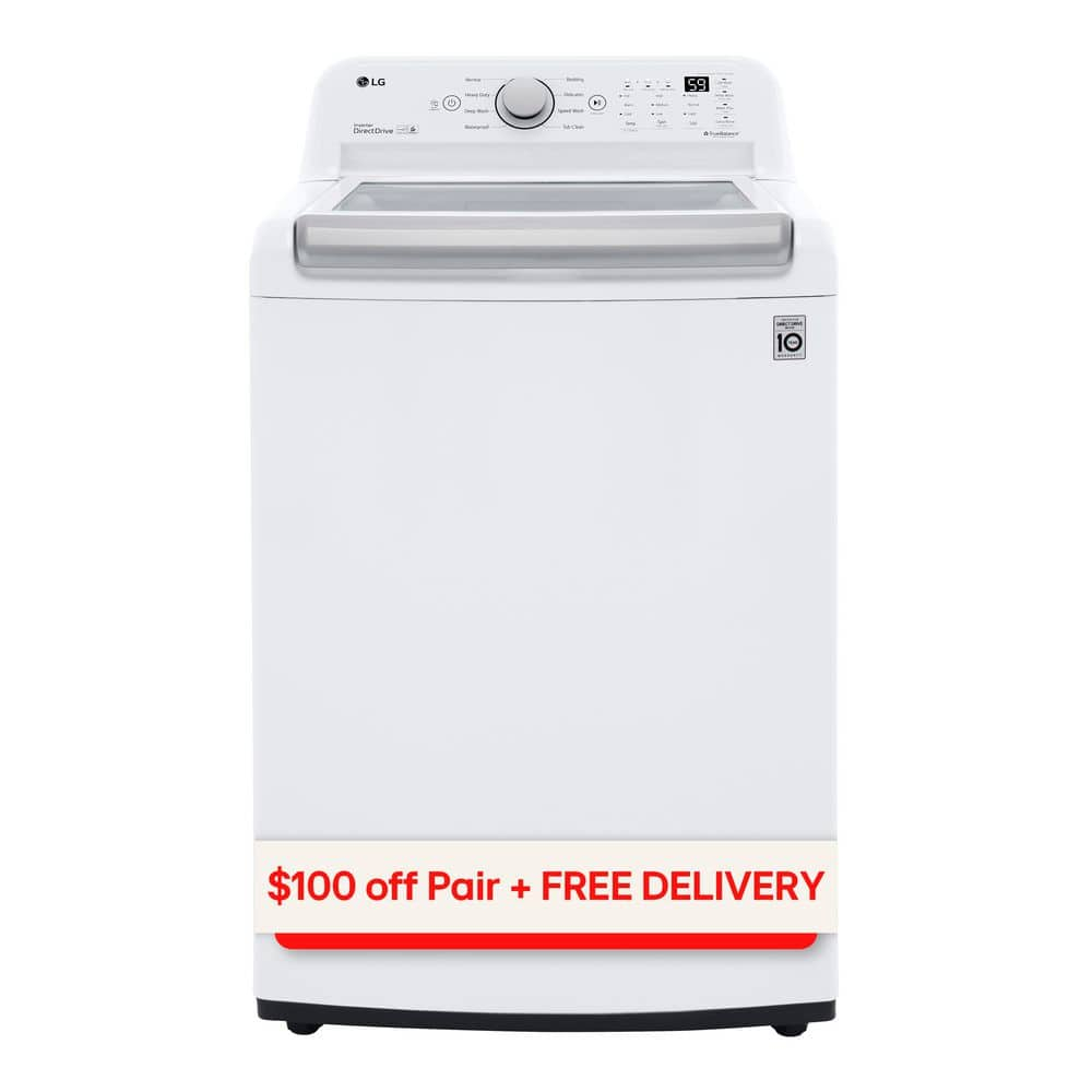 LG WT7150CW 5.0 Cu. Ft. White Mega Capacity Top Load Washer with TurboDrum™ Technology