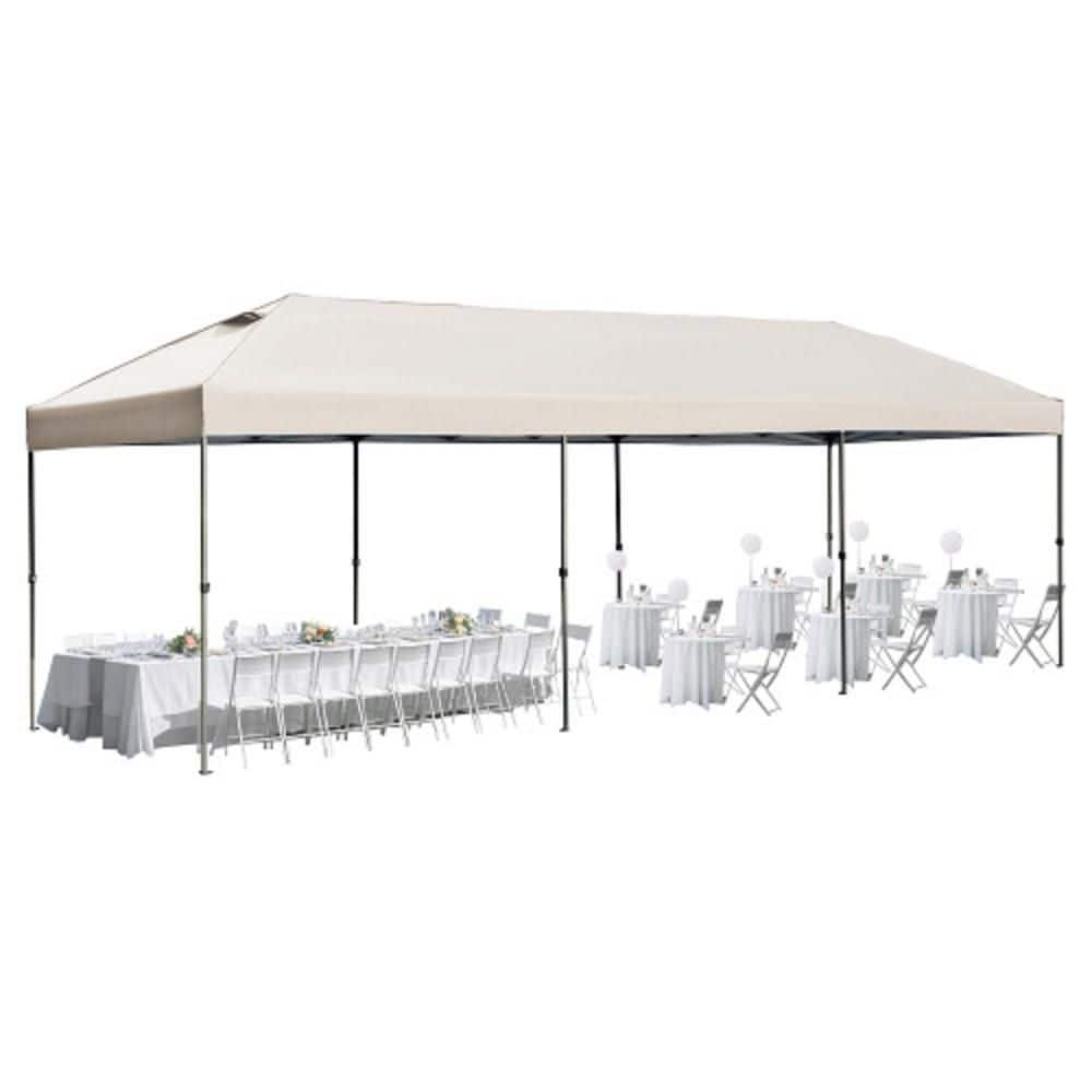 Khaki 10x30 Heavy Duty Outdoor Pop Up Canopy Tent with Sidewalls