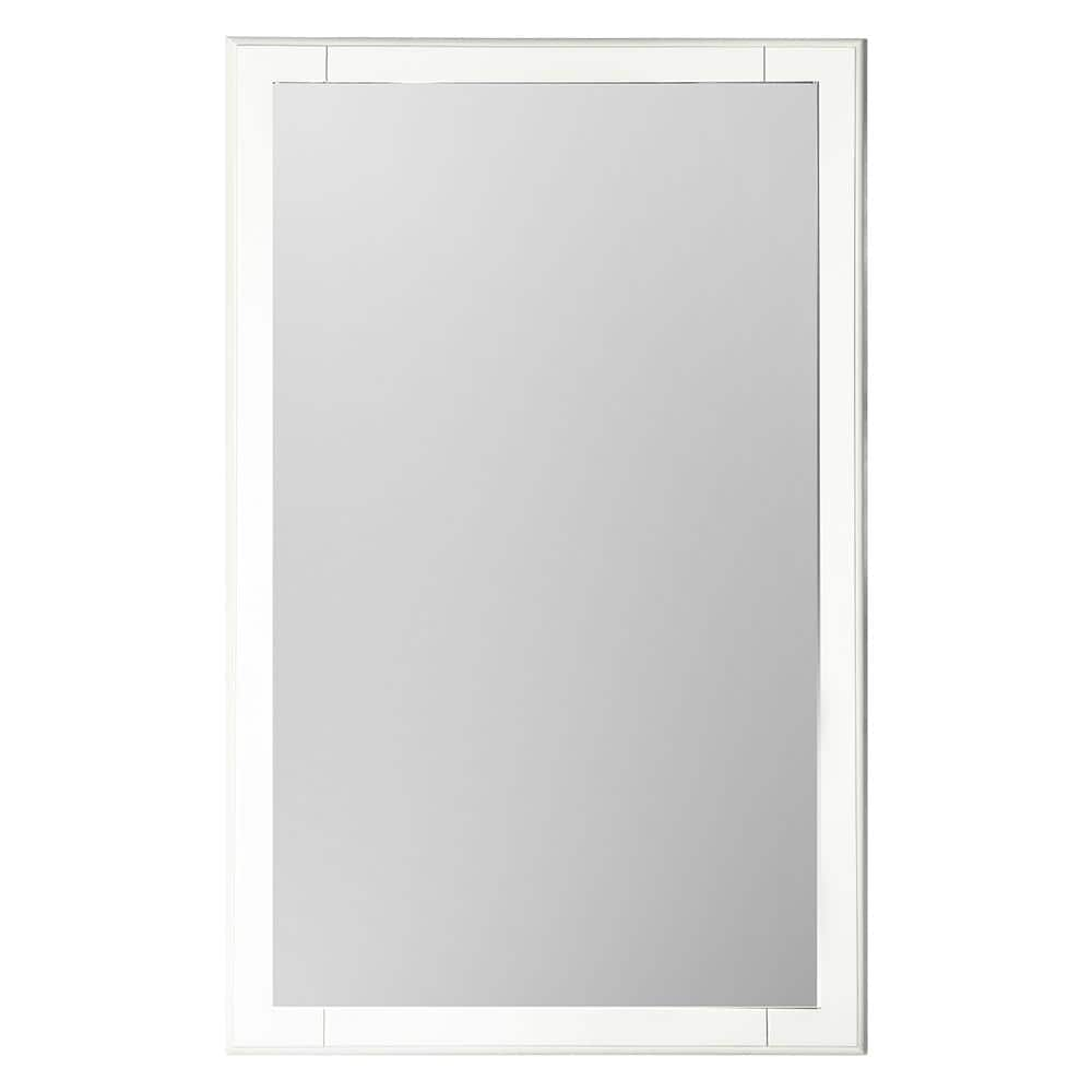 Elegant Antique White Carved Wood 20"x32" Bathroom Vanity Mirror