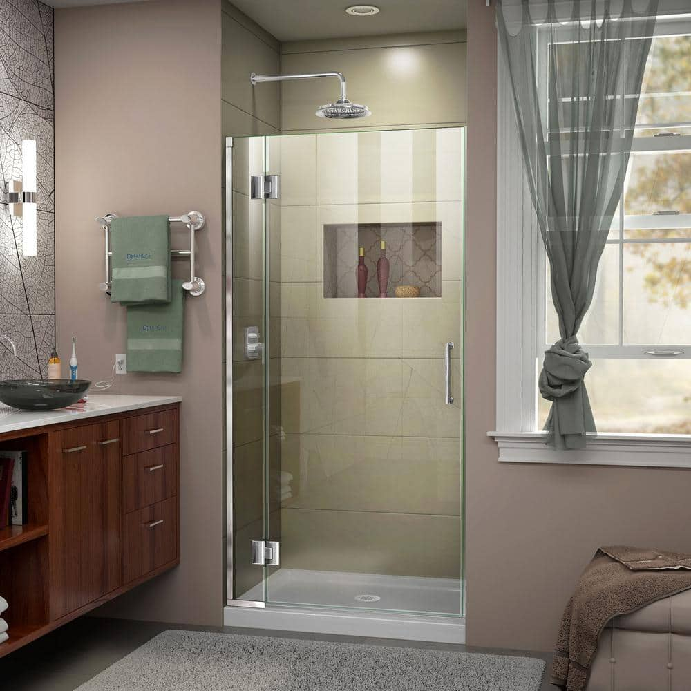 Unidoor-X 24 " W x72" H Hinged Frameless Shower Door