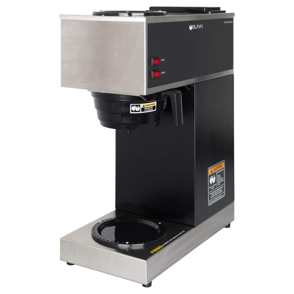 BUNN VPR 12-Cup Commercial Coffee Brewer with Two Glass Decanters, 2 Warmers
