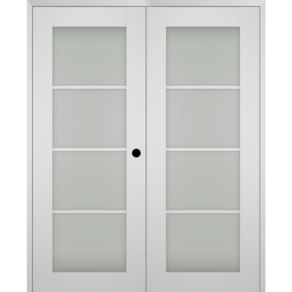 Belldinni Smart Pro 4 Lite Paneled Manufactured Wood and Frosted Glass Interior Double Prehung Door