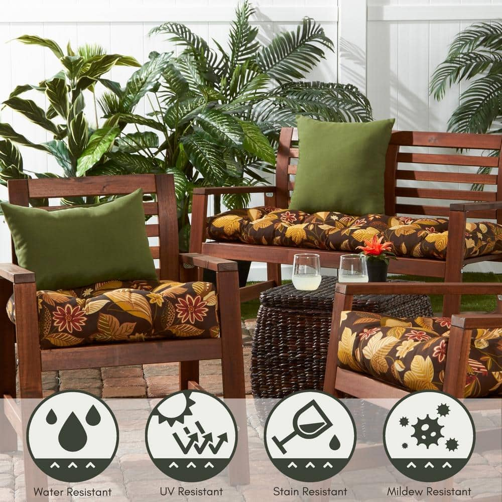Timberland Floral 20 in. Square Outdoor Tufted Seat Cushion (set of 2) by Greendale Home Fashions