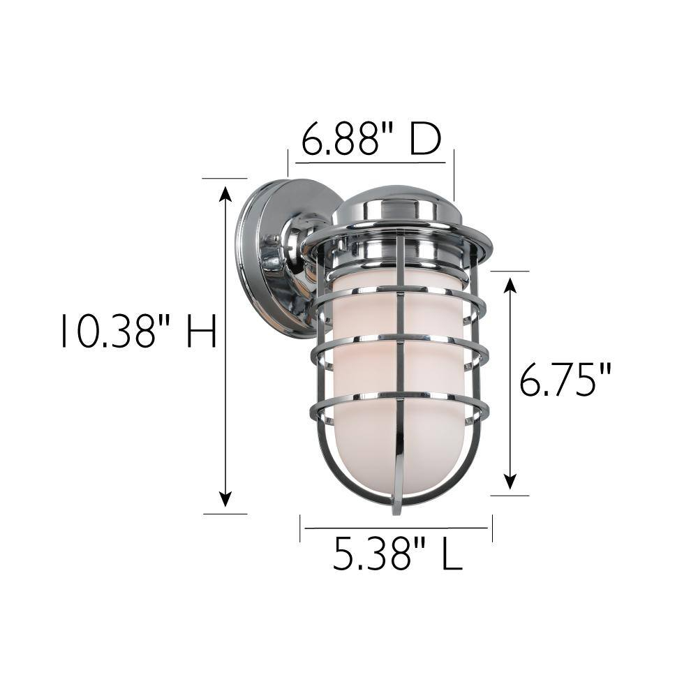 Polished Chrome Industrial Jelly Jar Wall Sconce