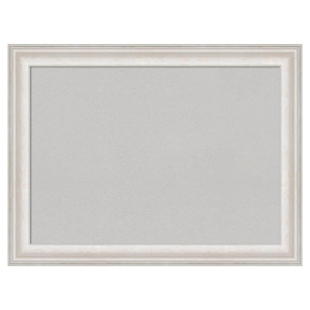 Amanti Art Grey Cork Board Framed Trio White Wash Silver Bulletin Board 32 in. x 24 in.