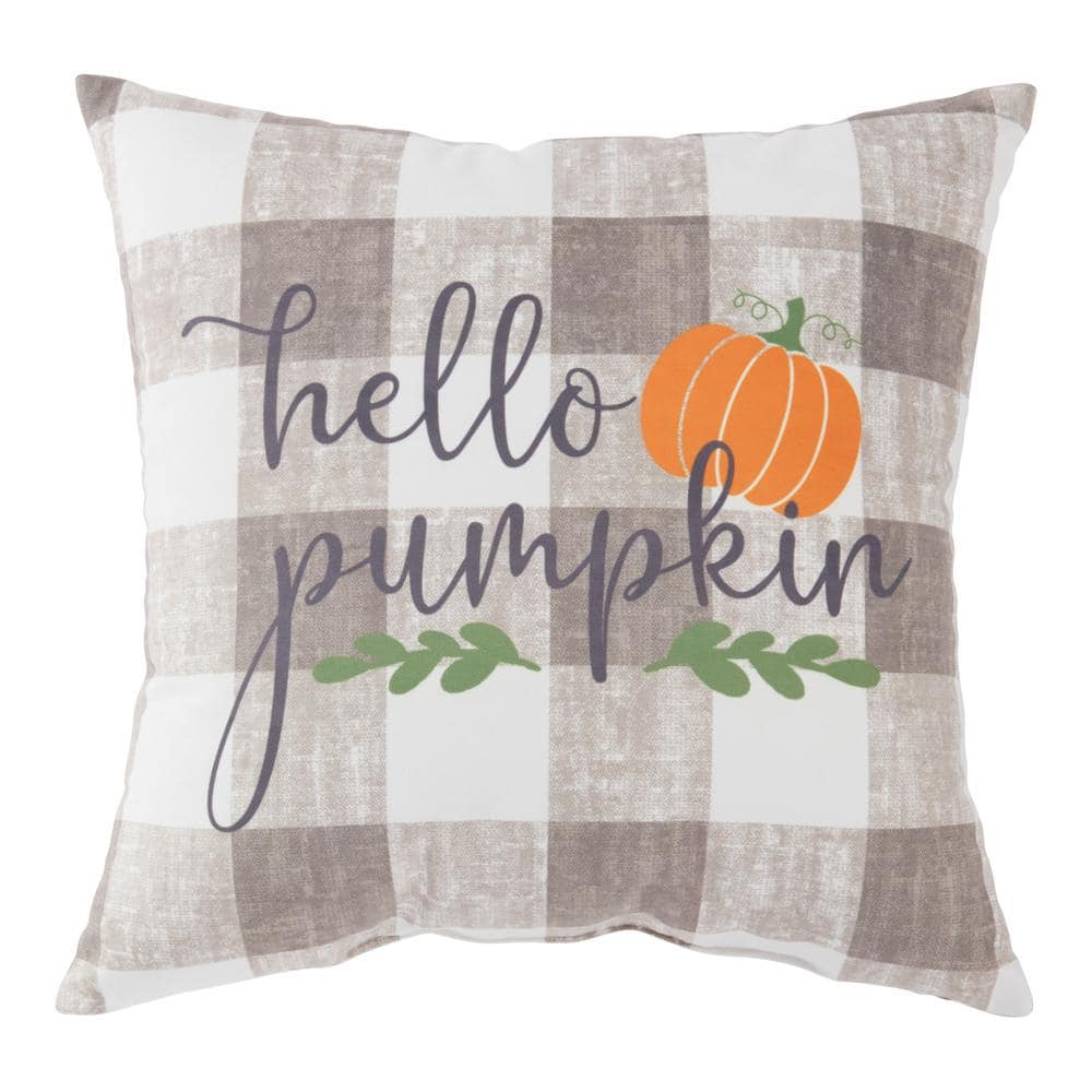 Hello Pumpkin Cotton Throw Pillow